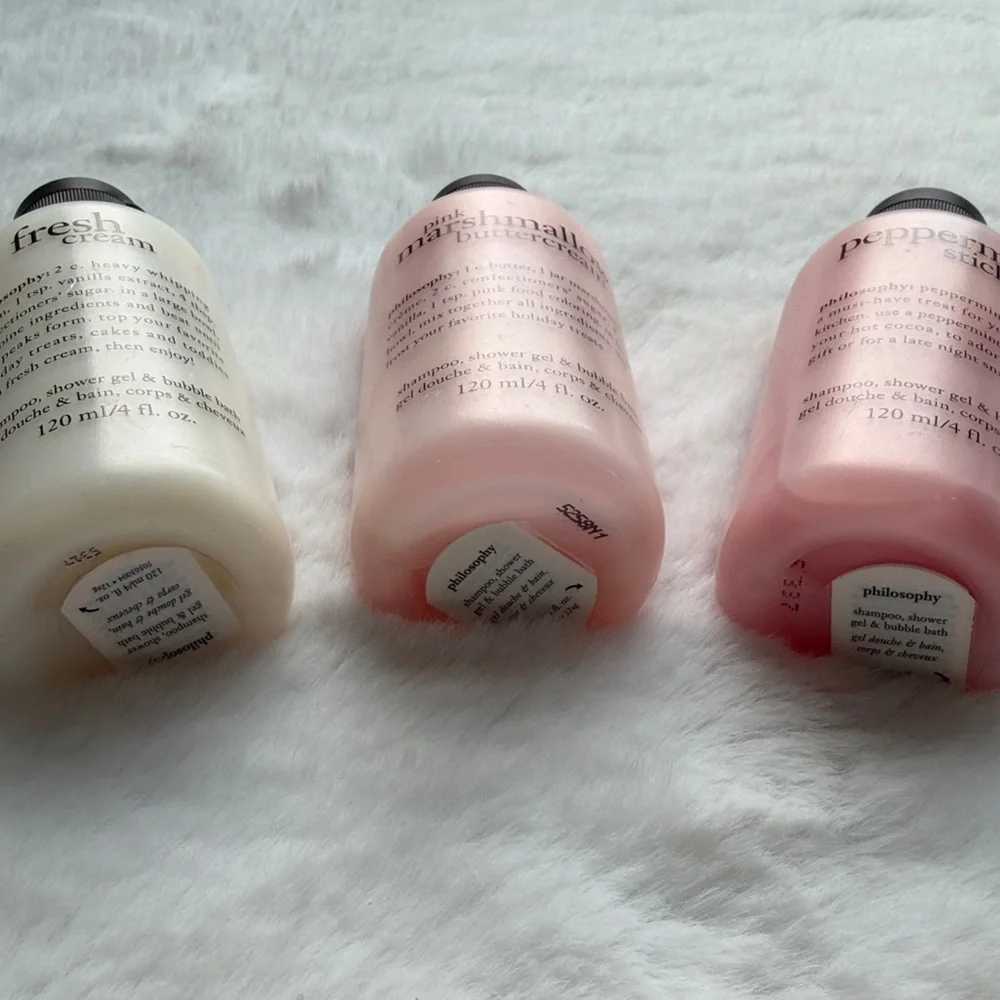 NEW Philosophy Body Wash Fresh cream, Pink Marshmallow Buttercream, Pepp Stick